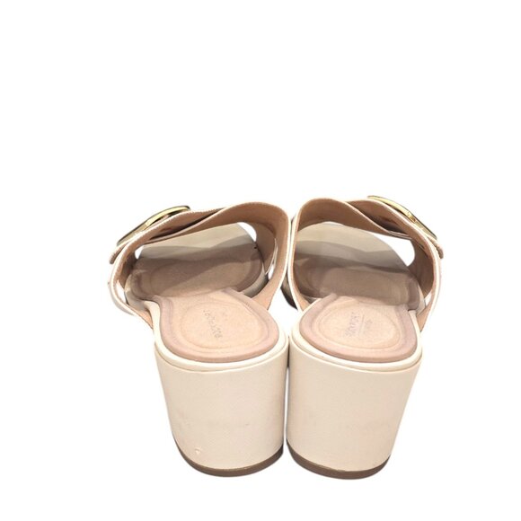Rockport Cream and Gold Heeled Sandals with Elegant Design Wide - Picture 6 of 6